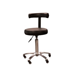 Silver Fox Stool W/backrest -blk